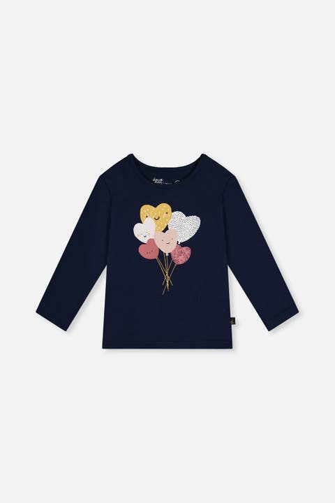 Organic Cotton Heart Balloon Long Sleeve T-Shirt