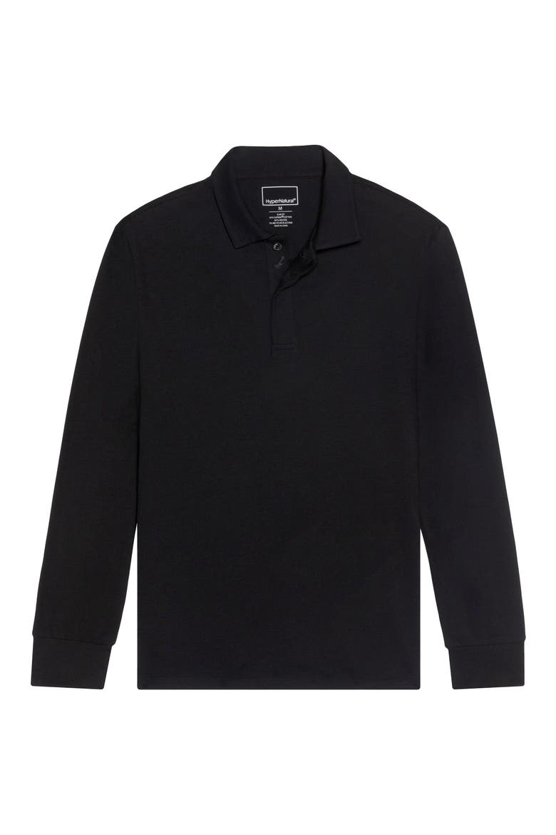 Biscayne Long Sleeve Supima® Cotton Blend Polo, Alternate, color, BLACK BEAUTY