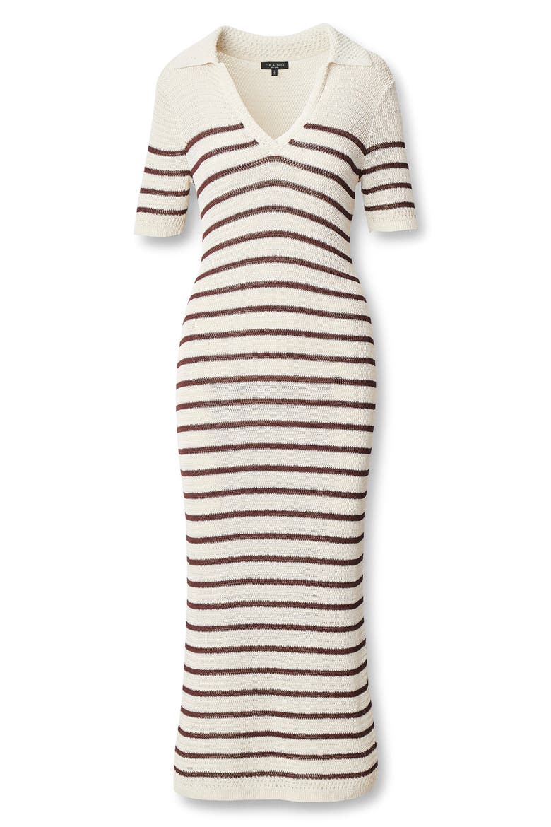 Costi Stripe Cotton Blend Polo Dress, Alternate, color, IVORY