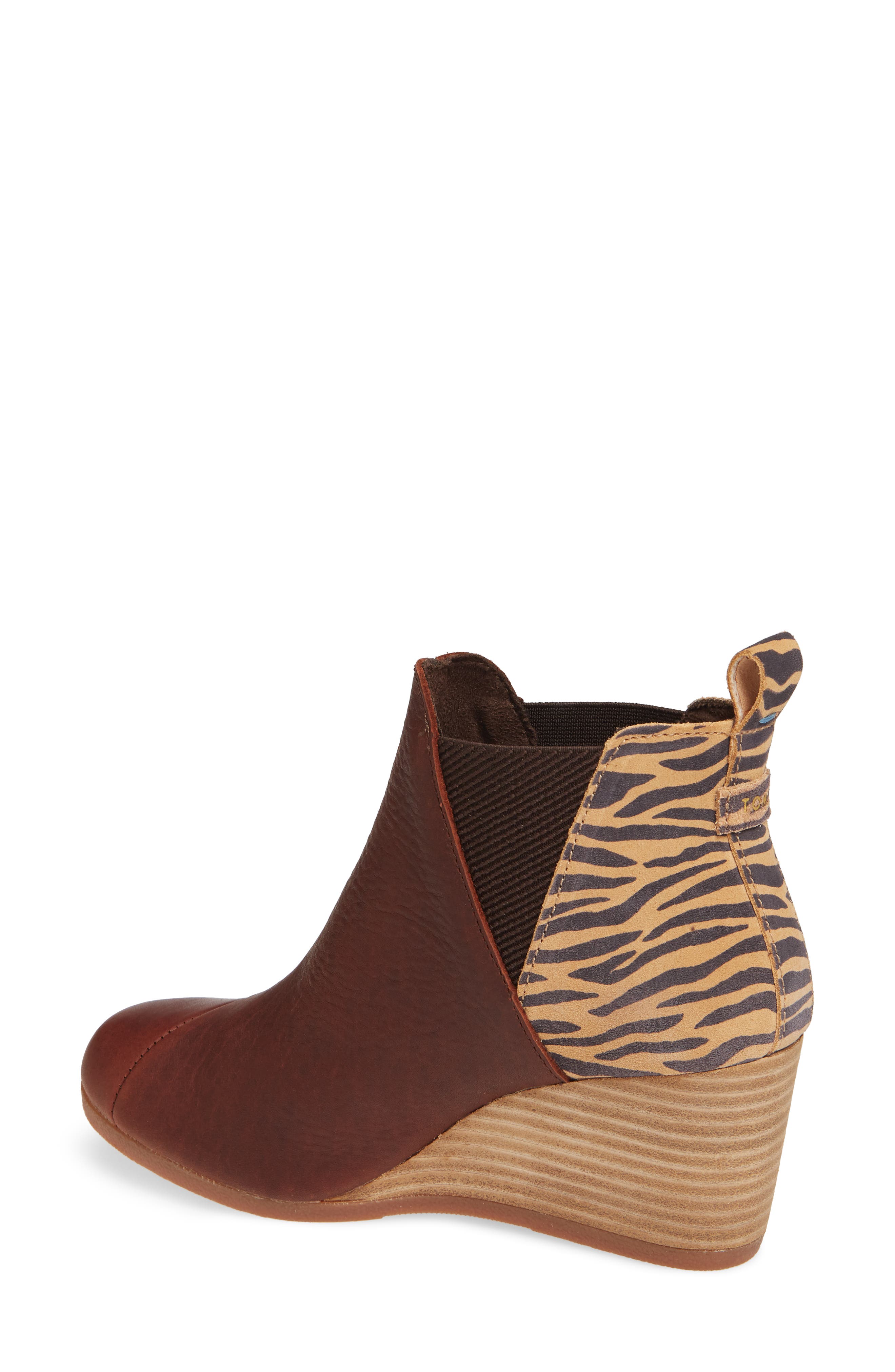 Kelsey Wedge Bootie, Alternate, color, BROWN/ LEOPARD SUEDE