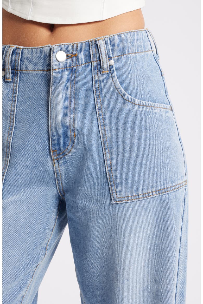Utility High Waist Wide Leg Jeans, Alternate, color, LIGHT INDIGO