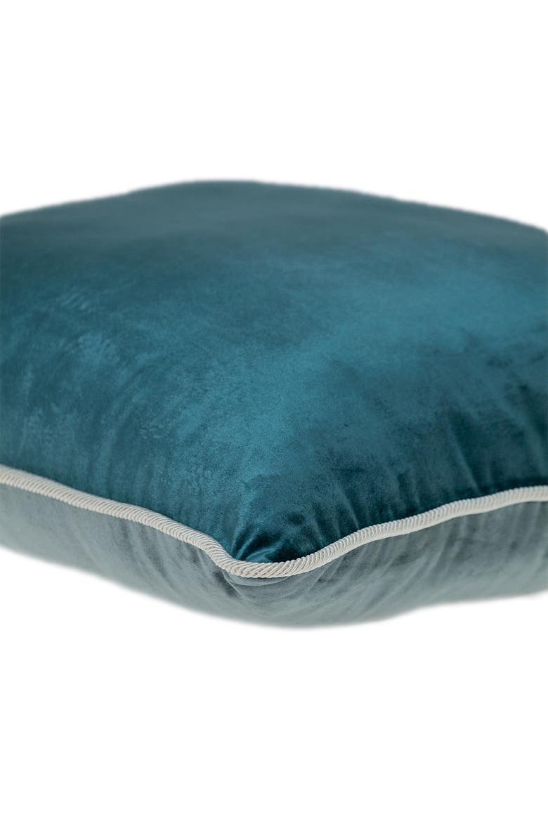 PARKLAND COLLECTION Maia Transitional Teal Throw Pillow, Alternate, color, Teal