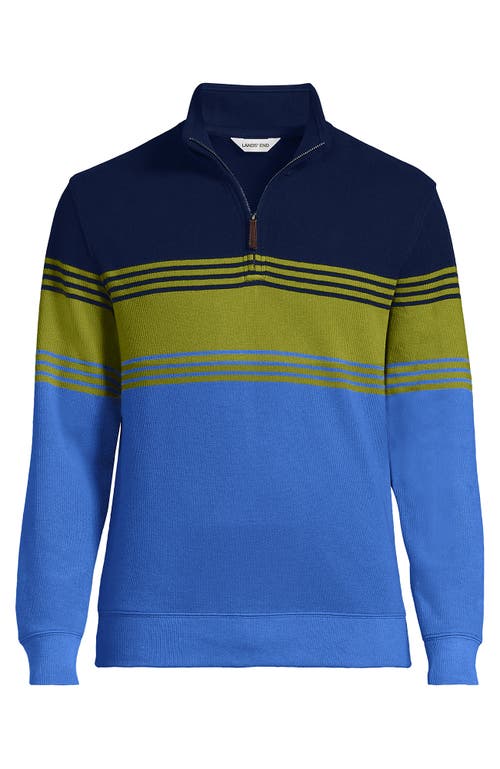 Lands' End Bedford Rib Quarter Zip Sweater In Blue