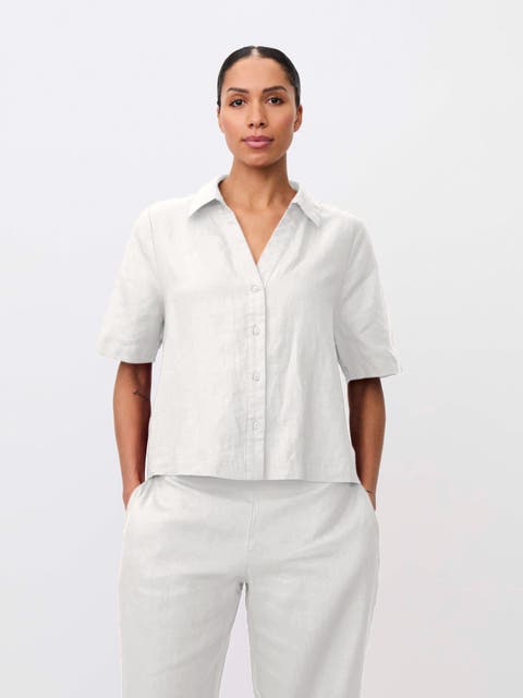 Mairyssa Smock Back Linen Shirt
