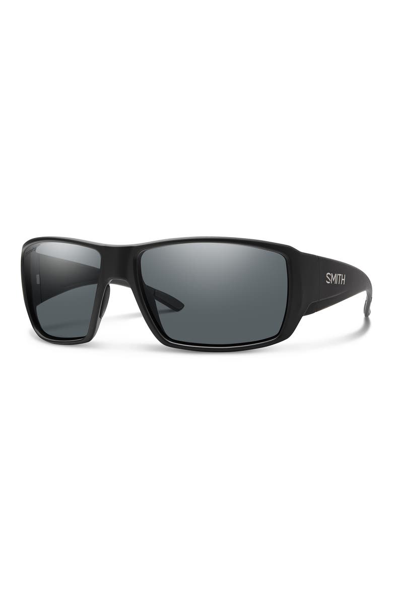 Guide's Choice 62mm Polarized Oversize Wraparound Sunglasses, Alternate, color, BLACK / CHROMAPOP GLASS GRAY