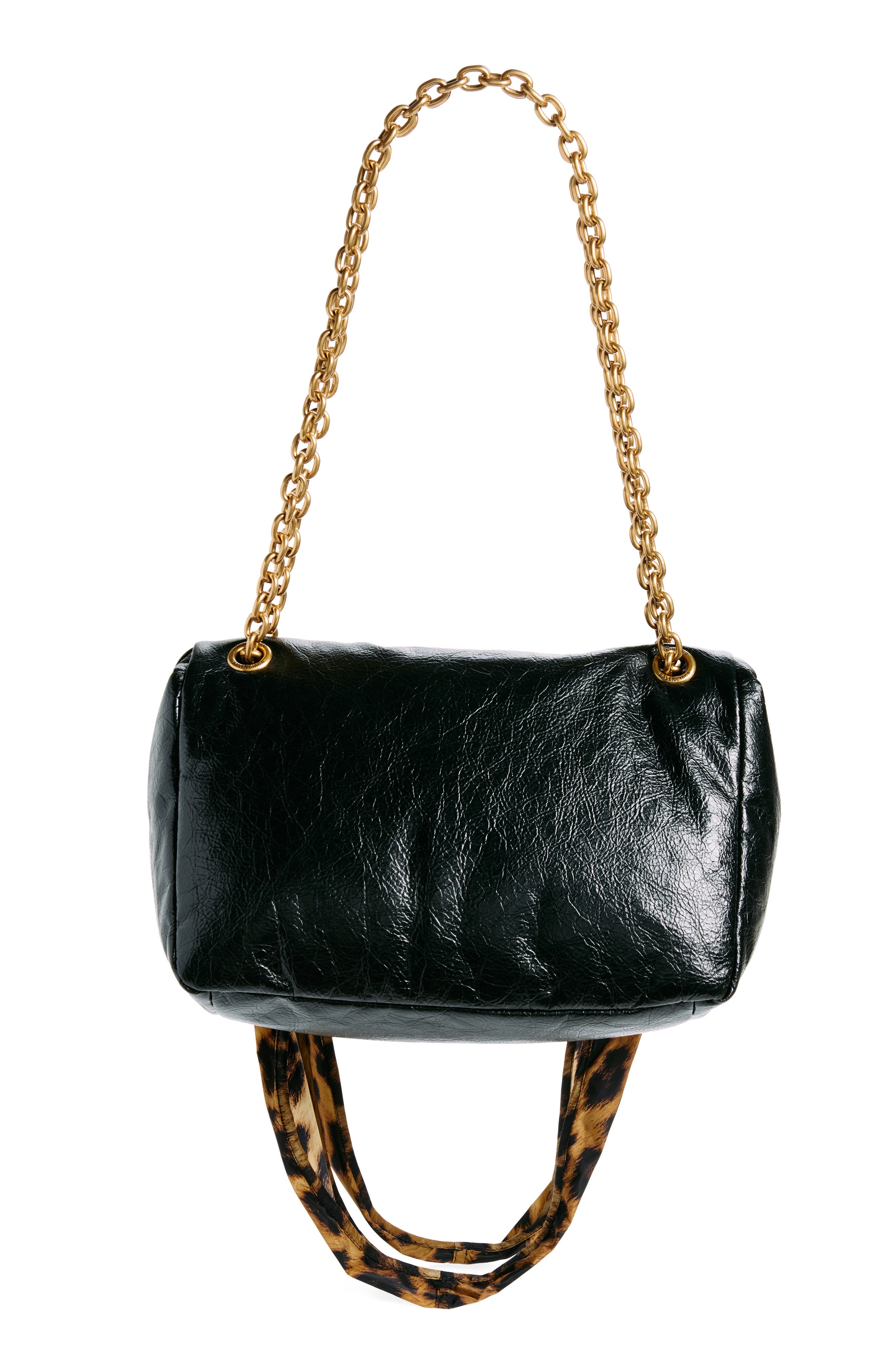 Balenciaga Small Monaco Chain Leather Shoulder Bag, Alternate, color, 