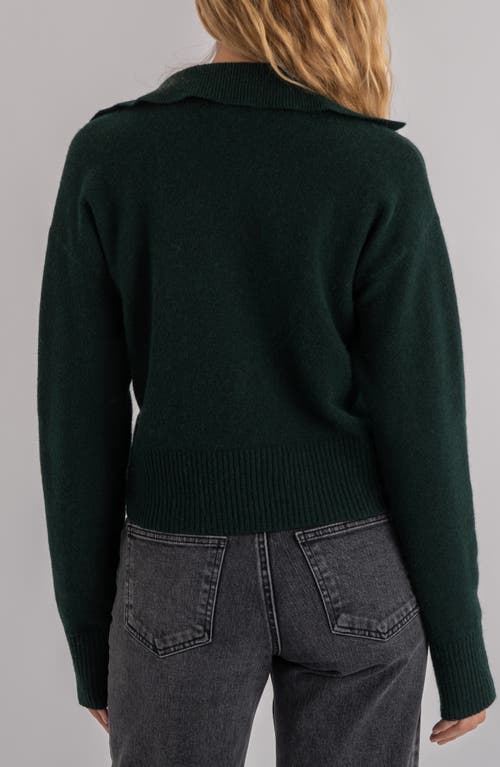 Kut From The Kloth Lilia Boxy Half Button Sweater In Green