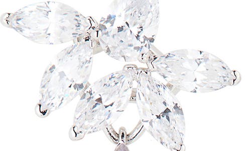 Nadri Wildflower Large Cubic Zirconia Drop Earrings In Silver