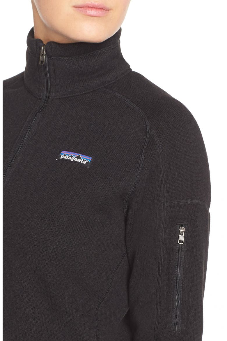 Better Sweater Quarter-Zip Fleece Pullover, Alternate, color, BLACK