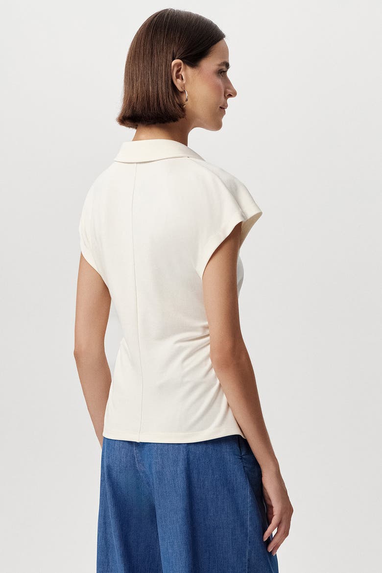 Siennal Short Sleeve Knit Shirt, Alternate, color, Ecru