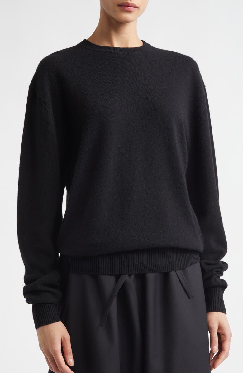 TOTEME Classic Cashmere Crewneck Sweater, Alternate, color, Black
