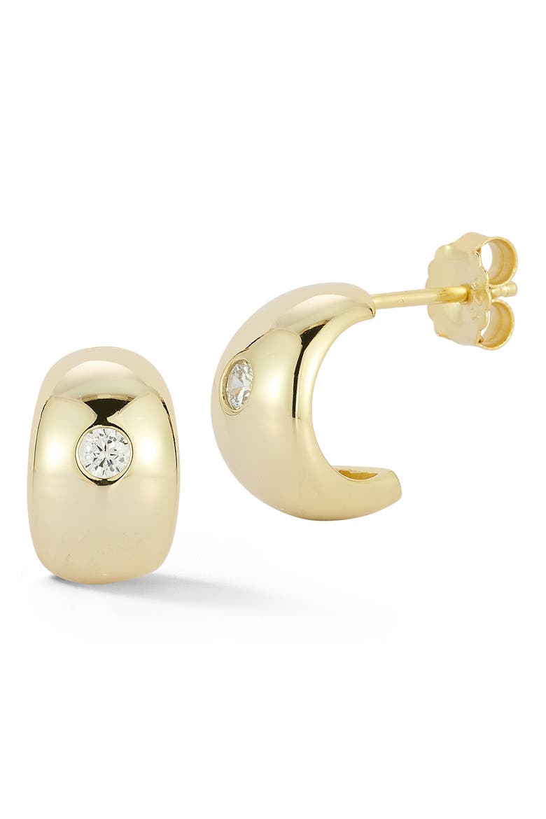 Cubic Zirconia Small Hoop Earrings, Main, color, GOLD