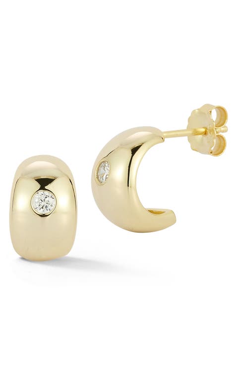 Cubic Zirconia Small Hoop Earrings