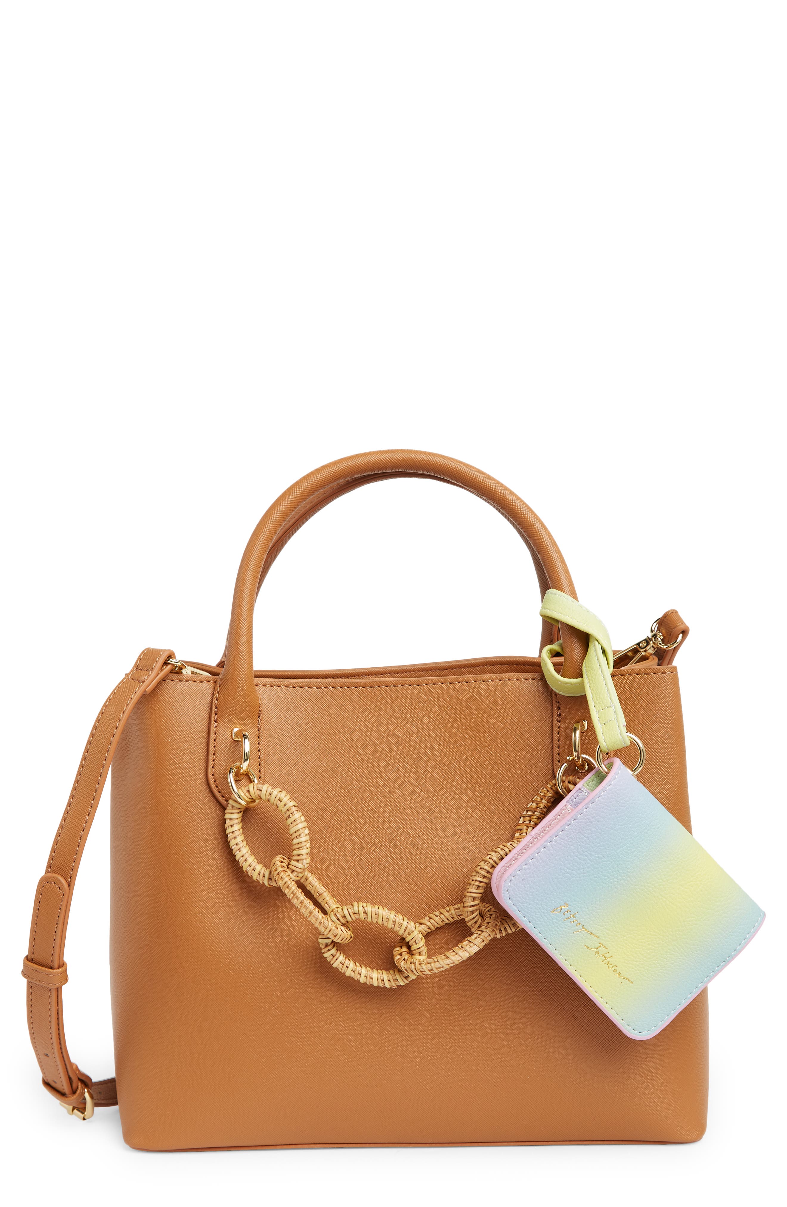 Betsey Johnson Structured Triple Compartment Tote, Main, color, 