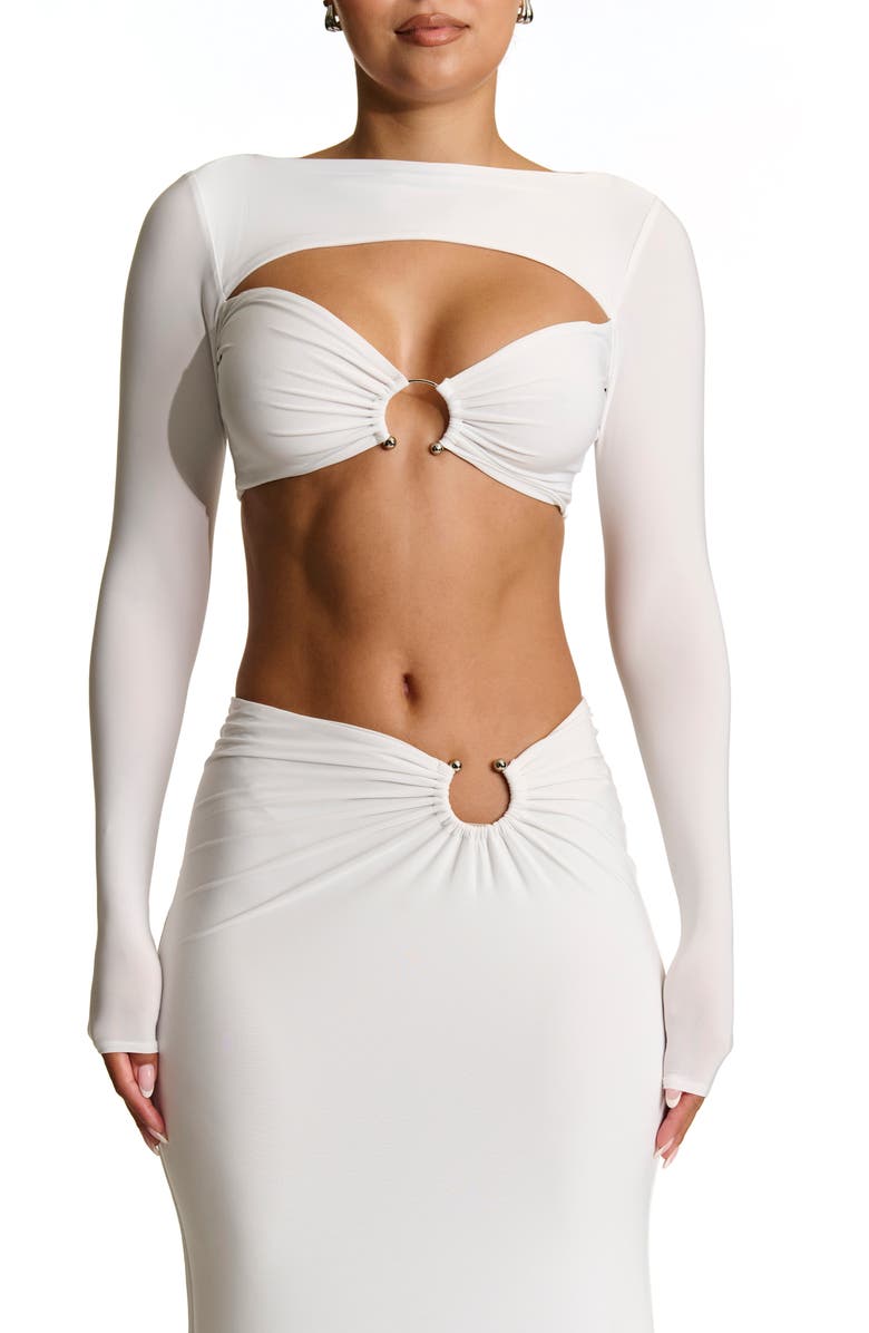 N BY NAKED WARDROBE Ring Detail Cutout Crop Top, Alternate, color,