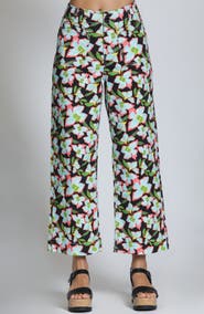 APNY Print Wide Leg Ankle Jeans