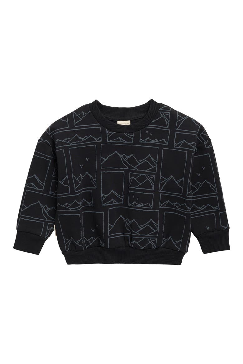 Kids' Mountain Scene Graphic Sweatshirt, Main, color, BLACK