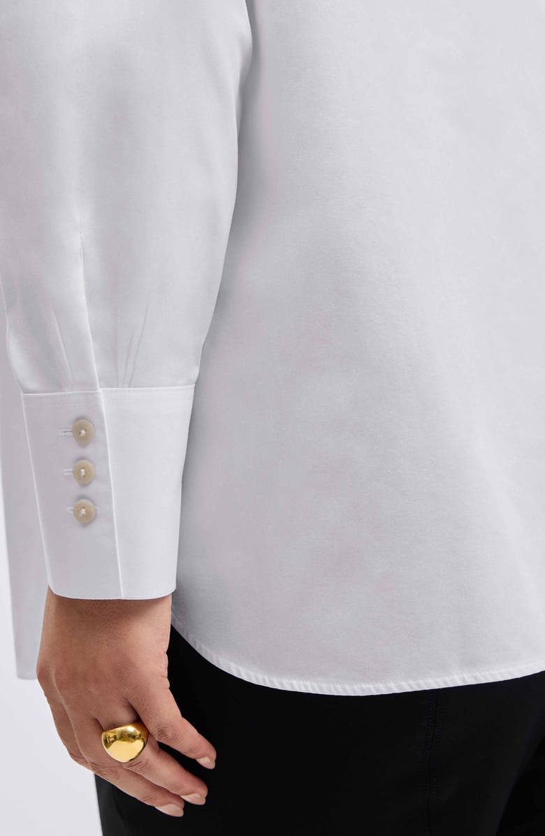 Foxcroft Kris Non-Iron Cotton Button-Up Shirt, Alternate, color, White