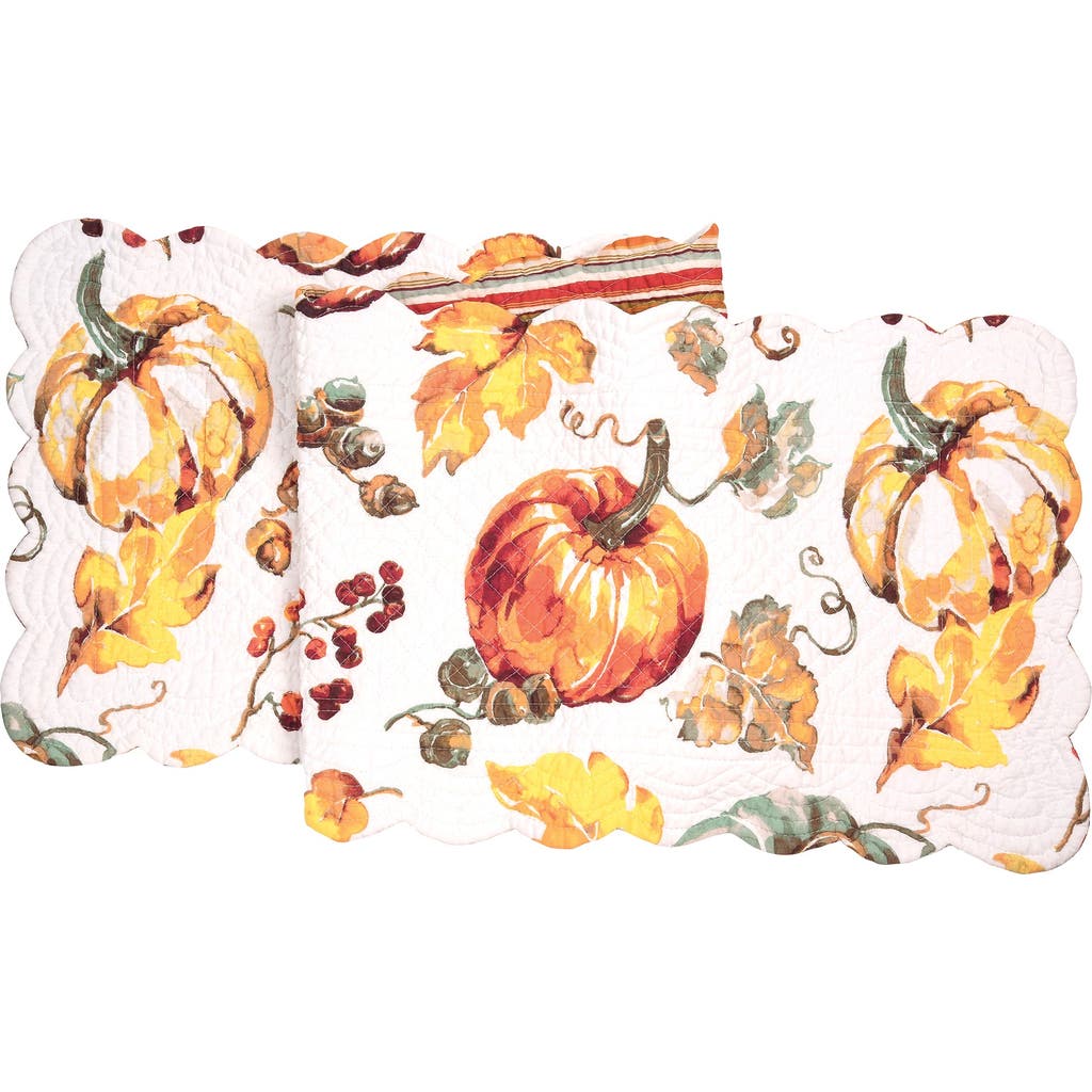 C & F Home C&f Home Watercolor Pumpkin Table Thanksgiving Table Runner 14" X 51" In Orange