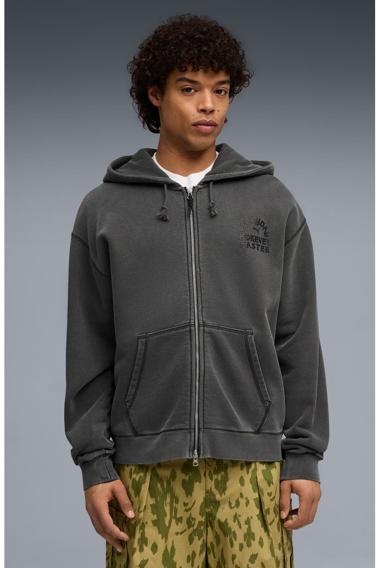 Now Court Graphic Zip Hoodie, Alternate, color, FLAT DARK GRAY