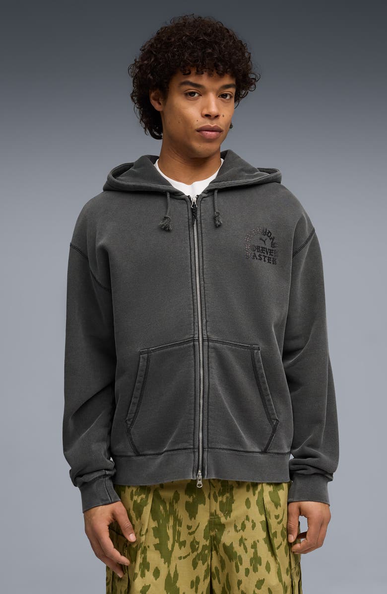 PUMA Now Court Graphic Zip Hoodie, Alternate, color, Flat Dark Gray
