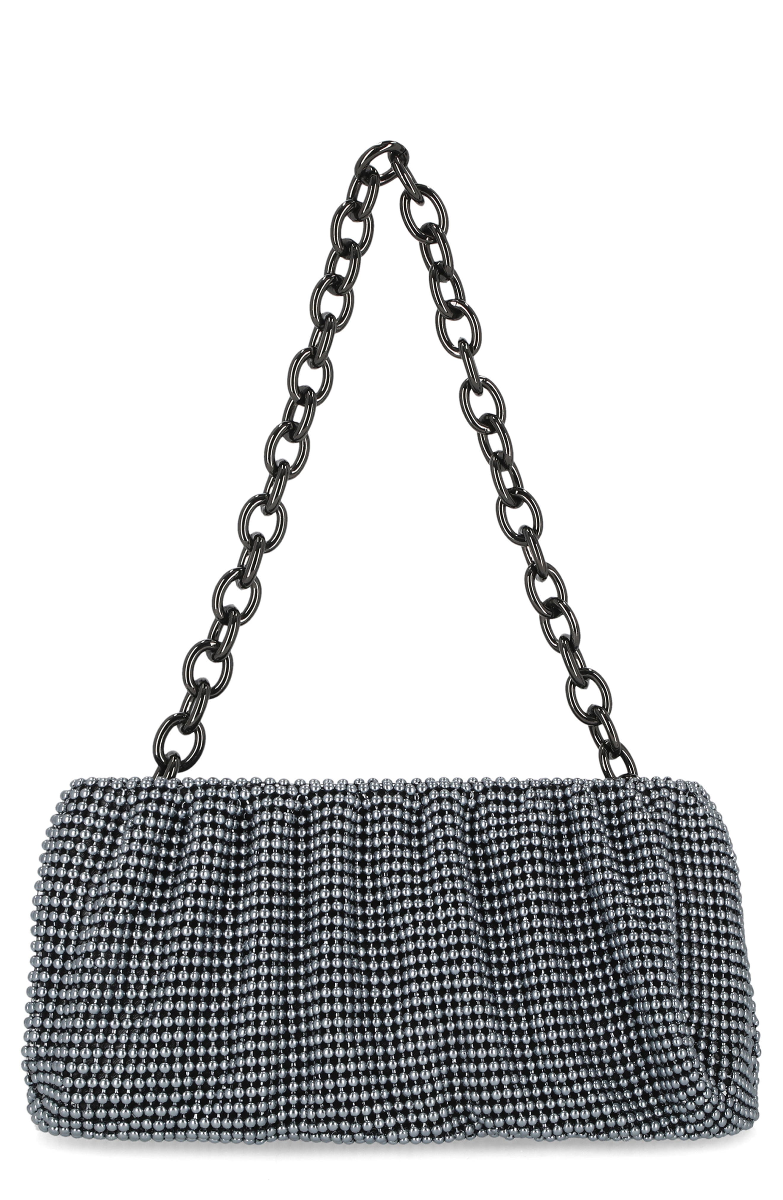 Jessica McClintock Ball Mesh Chain Convertible Clutch, Main, color, 