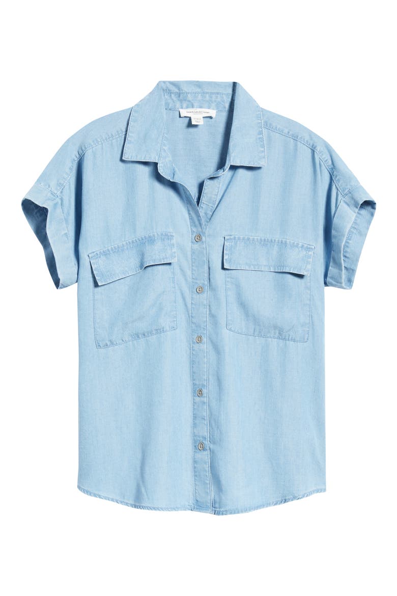 Beatrix Denim Button-Up Shirt, Alternate, color, LIGHT WASH