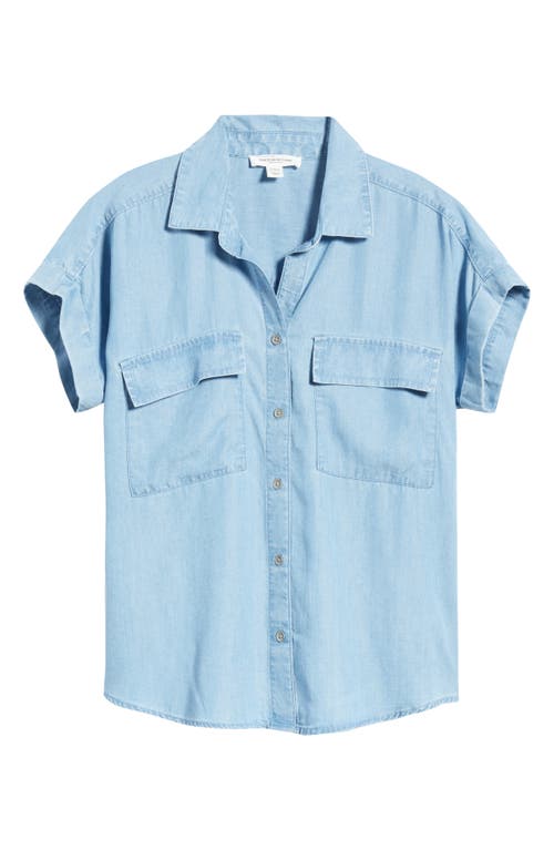 Beachlunchlounge Beatrix Denim Button-up Shirt In Blue