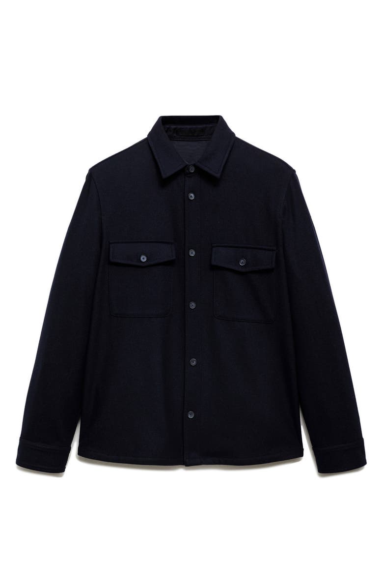 MANGO Workwear Wool Blend Overshirt, Alternate, color, 