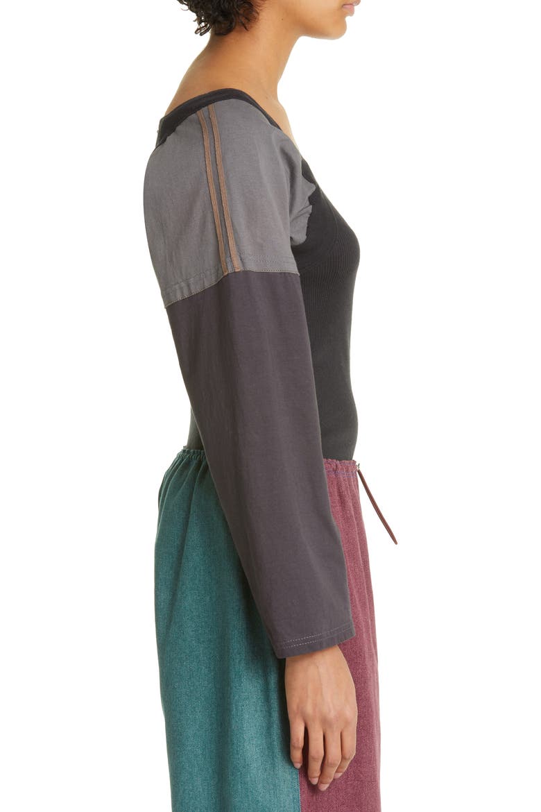 Medal Patchwork Panel Cotton Knit Shirt, Alternate, color, PODIUM