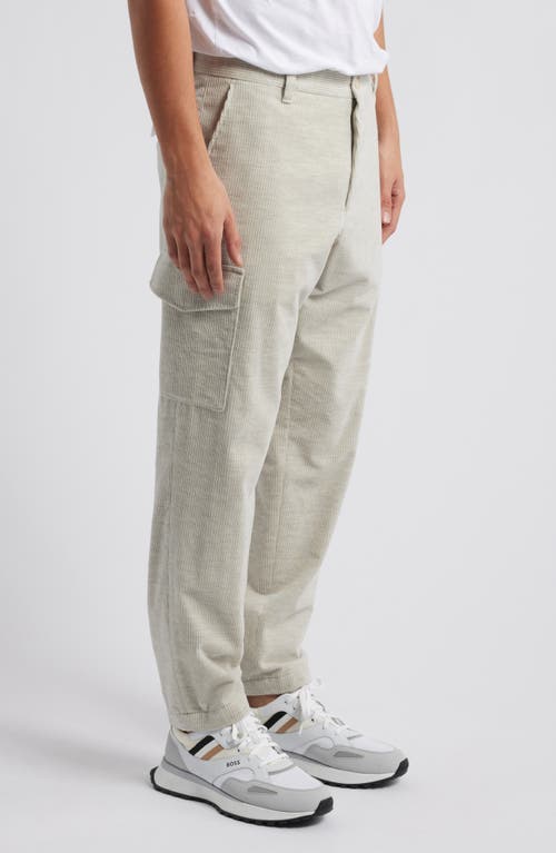 Hugo Boss Boss Camel Pagol Cotton & Cashmere Corduroy Cargo Pants In Natural