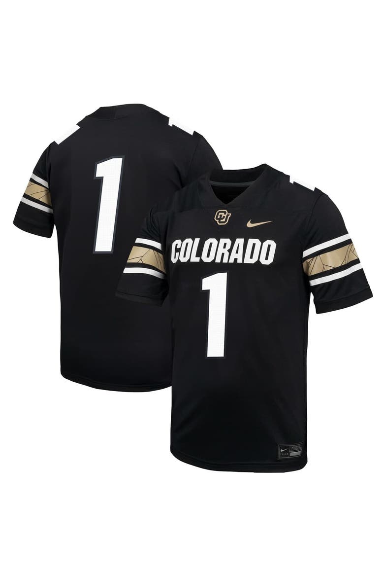 Men's Nike #1 Black Colorado Buffaloes Throwback Game Jersey, Main, color, Black
