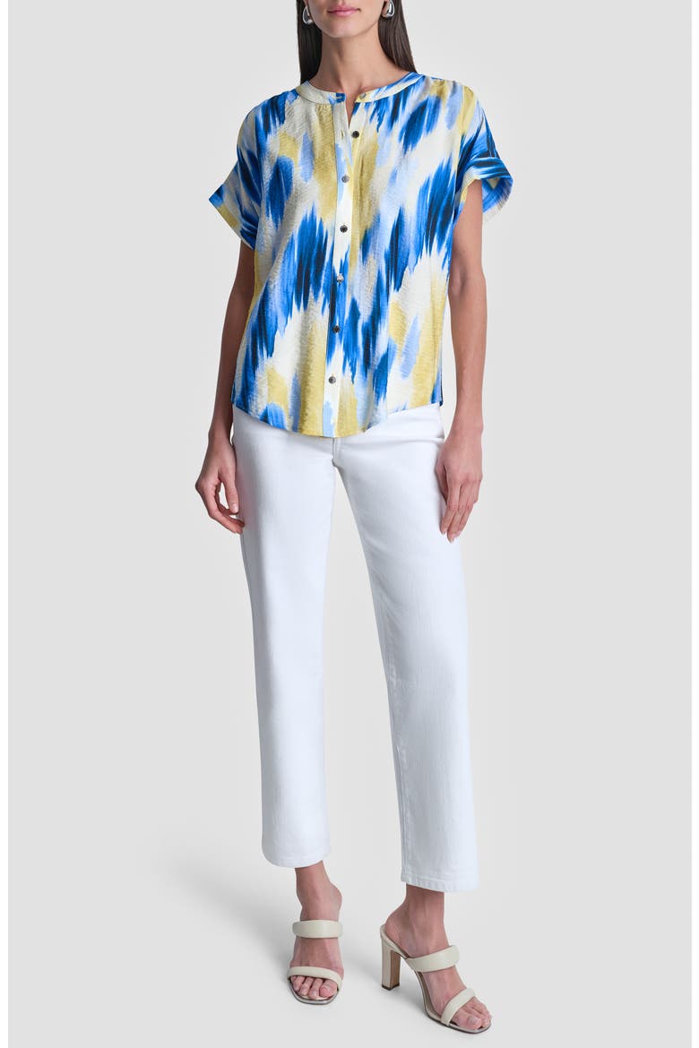 Abstract Print Button-Up Shirt, Alternate, color, SUNLIT SHORELINE