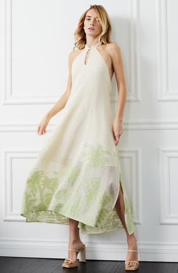 Nahara Print Halter Maxi Dress
