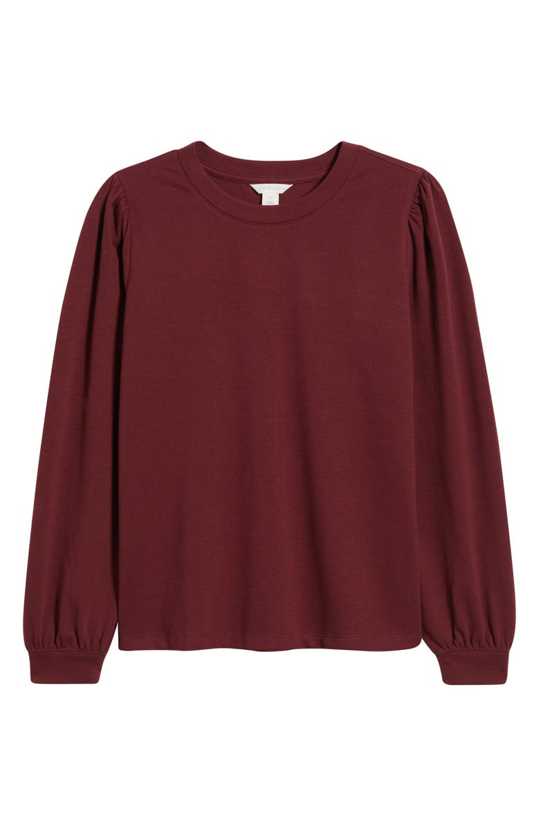 Caslon<sup>®</sup> Blouson Sleeve Top, Alternate, color, Burgundy Tannin