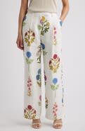 Elie Tahari The Amelia Floral Print Linen Pants