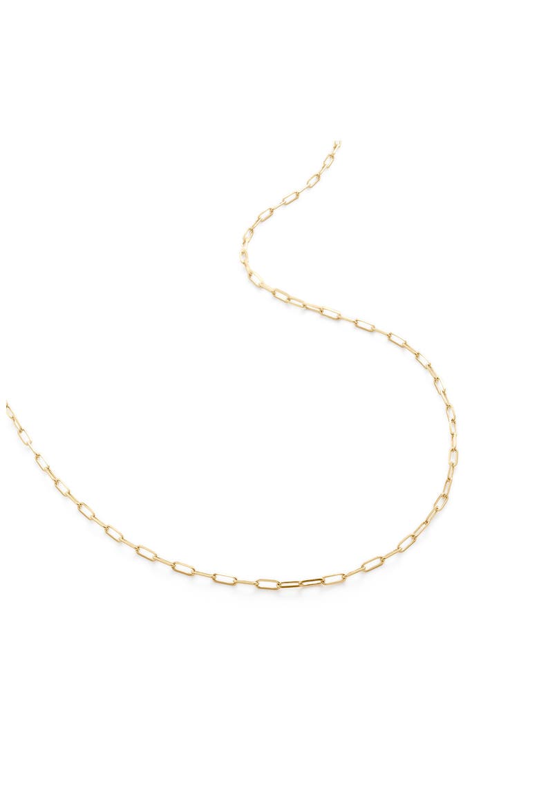 14K Gold Paper Clip Chain Necklace, Main, color, 14KT SOLID GOLD