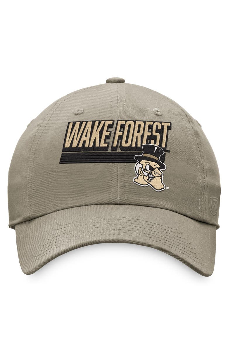 TOP OF THE WORLD Men's Top of the World Khaki Wake Forest Demon Deacons Slice Adjustable Hat, Alternate, color, 
