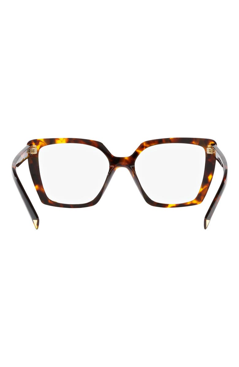 Prada 53mm Square Optical Glasses, Alternate, color, Havana Transparent