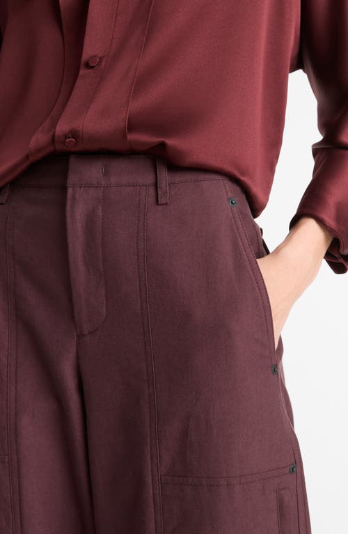 Vince Mid-rise Wool Utility Pants In Cherry Night