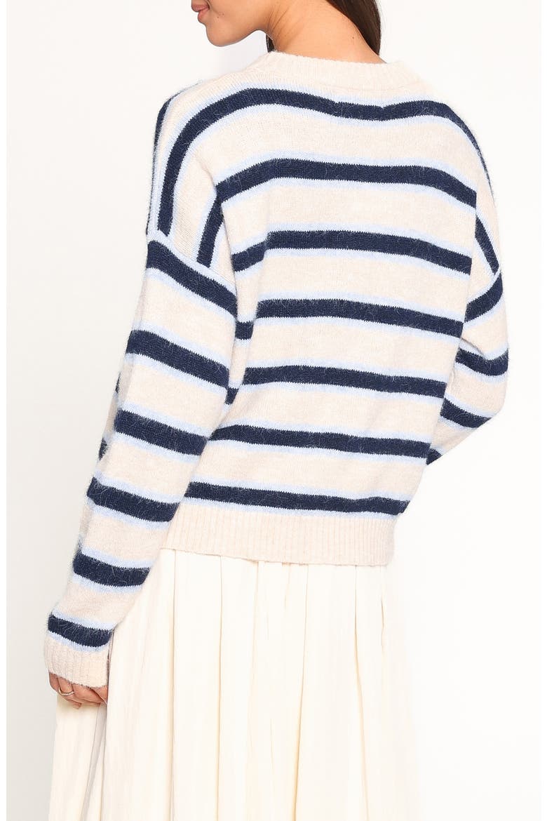 Renae Striped Crewneck Sweater, Alternate, color, WHITE BLUE STRIPE
