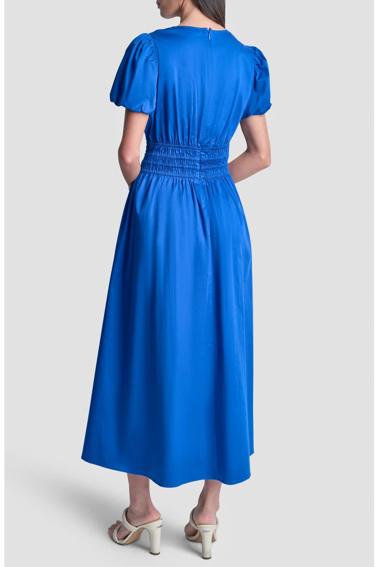 V-Neck Smocked Midi Dress, Alternate, color, COBALT