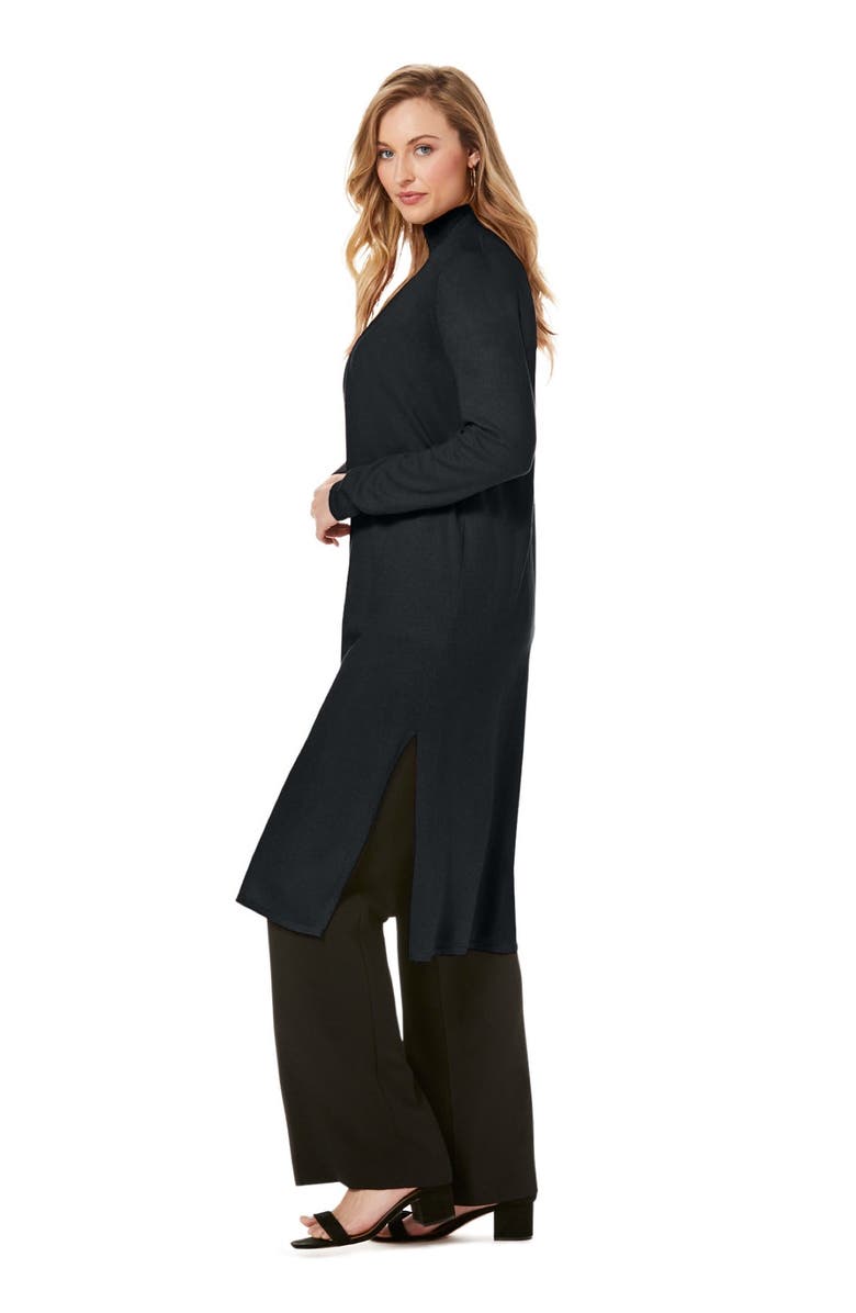 Jessica London Carefree Cashmere Duster Sweater, Alternate, color, Black