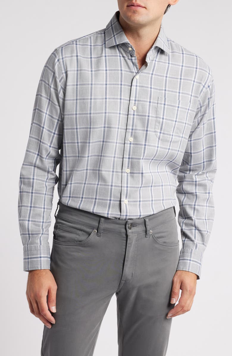 Peter Millar Vernon Plaid Stretch Flannelite Button-Up Shirt, Main, color,