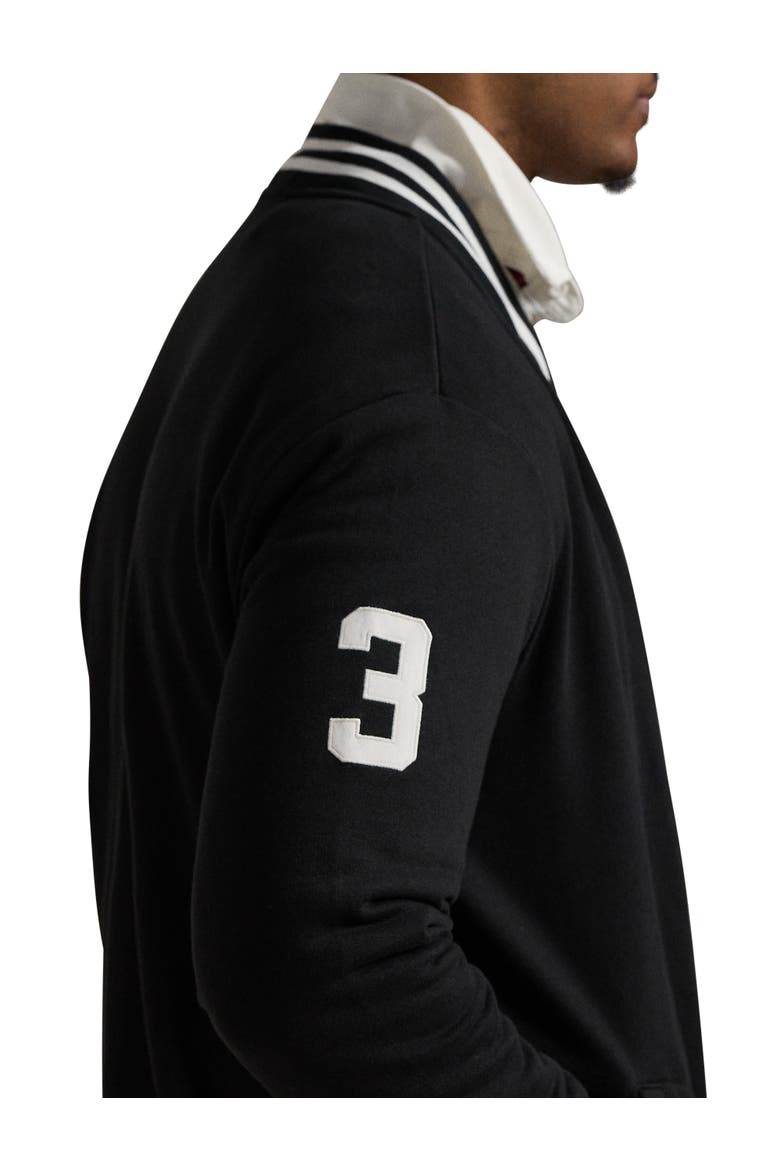 Big & Tall Big Pony Fleece Baseball Jacket, Alternate, color, POLO BLACK
