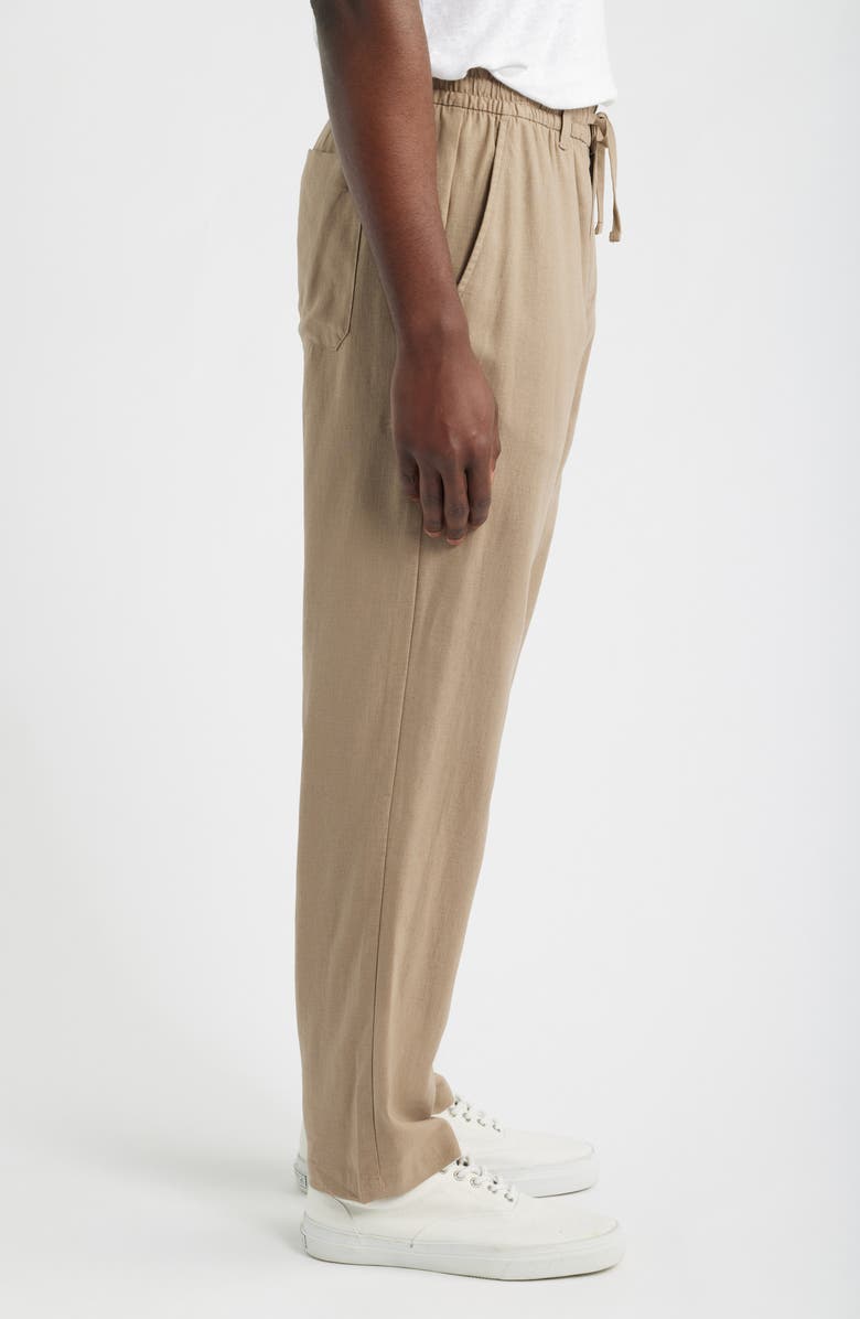 Mack Weldon Straight Leg Linen Blend Drawstring Pants, Alternate, color, Desert Taupe