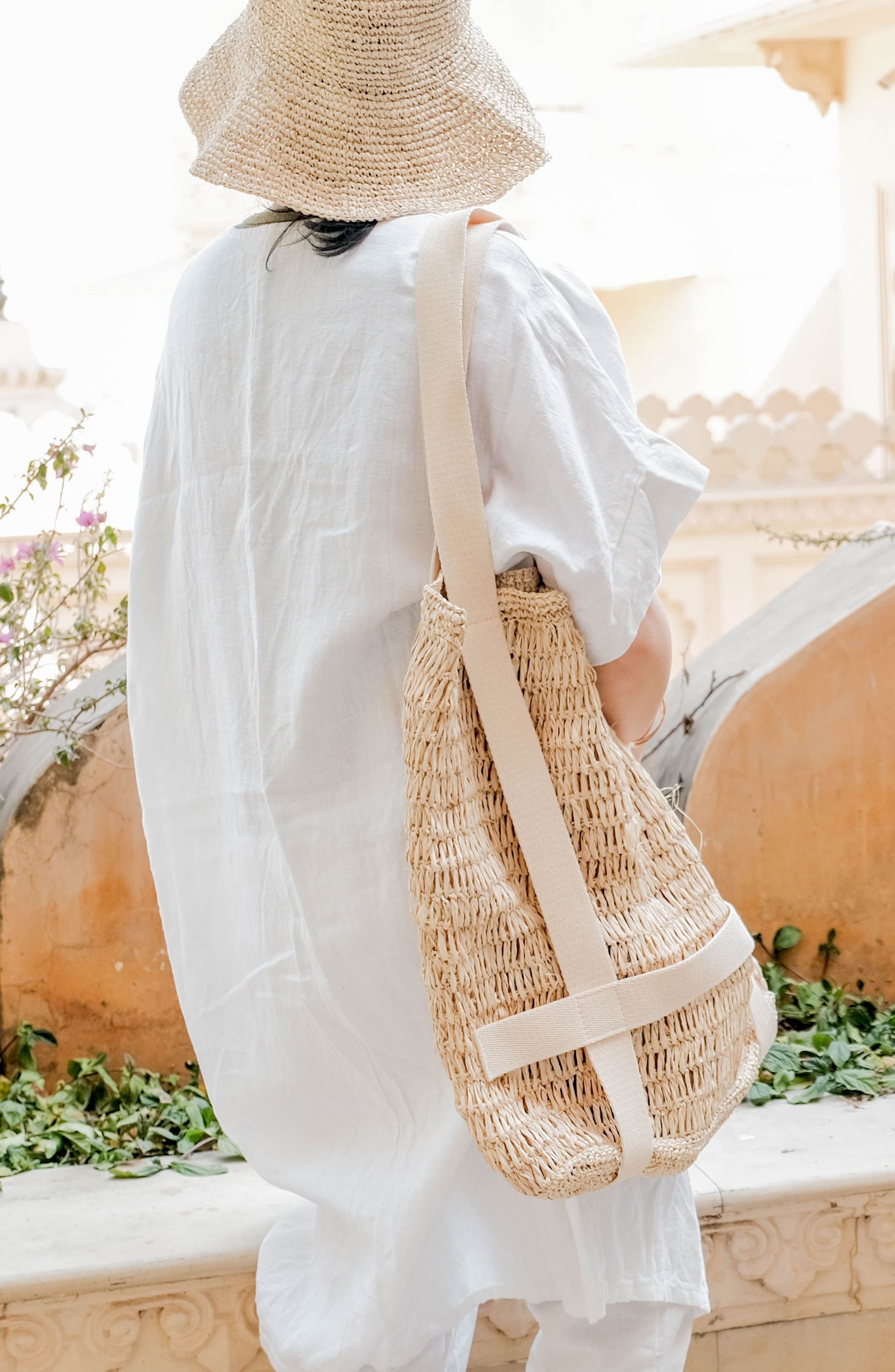 LIKHA Raffia Beach Tote & Sun Hat Set, Alternate, color, 