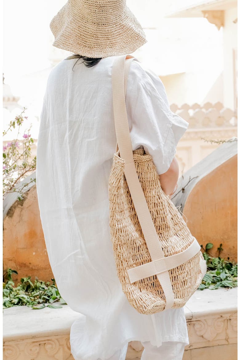 Raffia Beach Tote & Sun Hat Set, Alternate, color, NATURAL