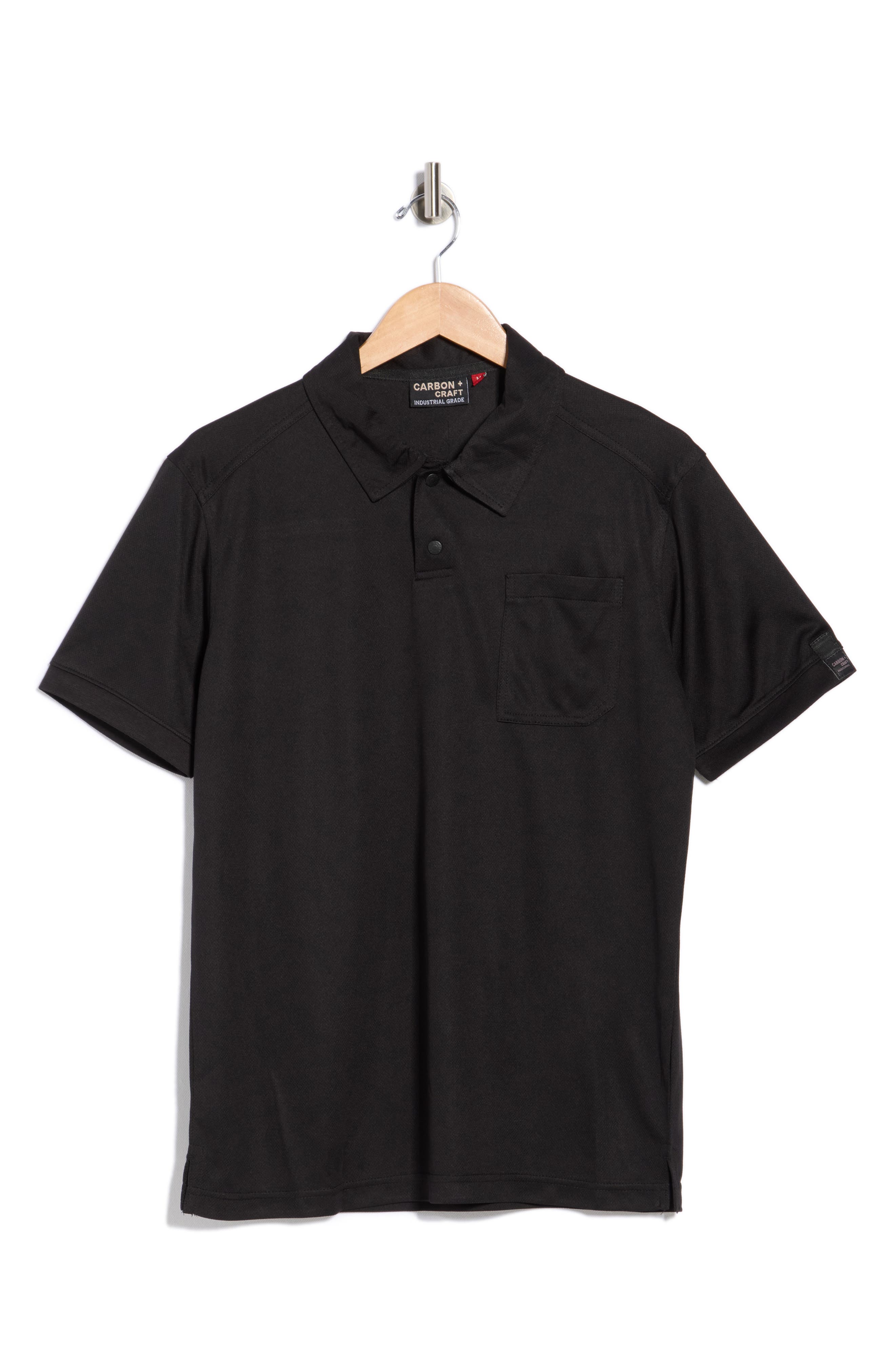 CARBON + CRAFT Grid Jacquard Polo