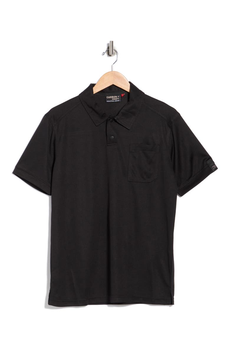 Grid Jacquard Polo, Alternate, color, BLACK